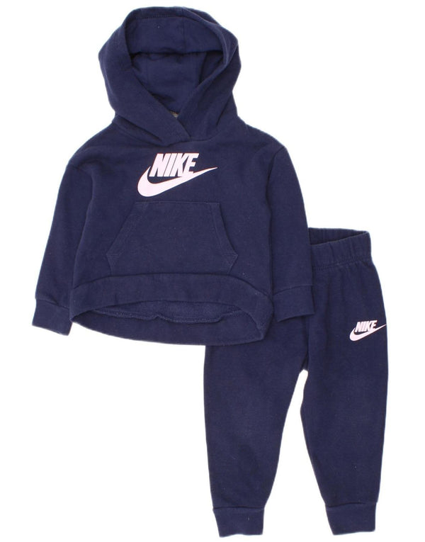 Tuta intera Nike da bambina con grafica con cappuccio 9-12 mesi in cotone blu navy