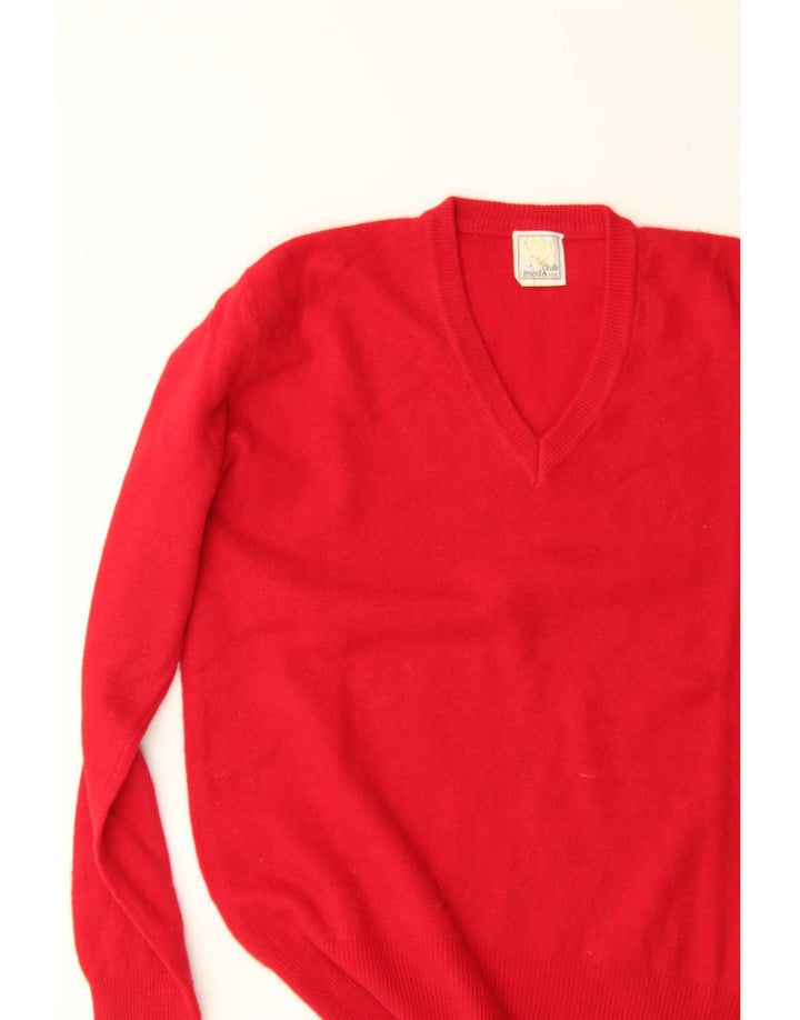 VINTAGE Womens V-Neck Jumper Sweater IT 46 Large Red Vintage Vintage and Second-Hand Vintage from Messina Hembry 