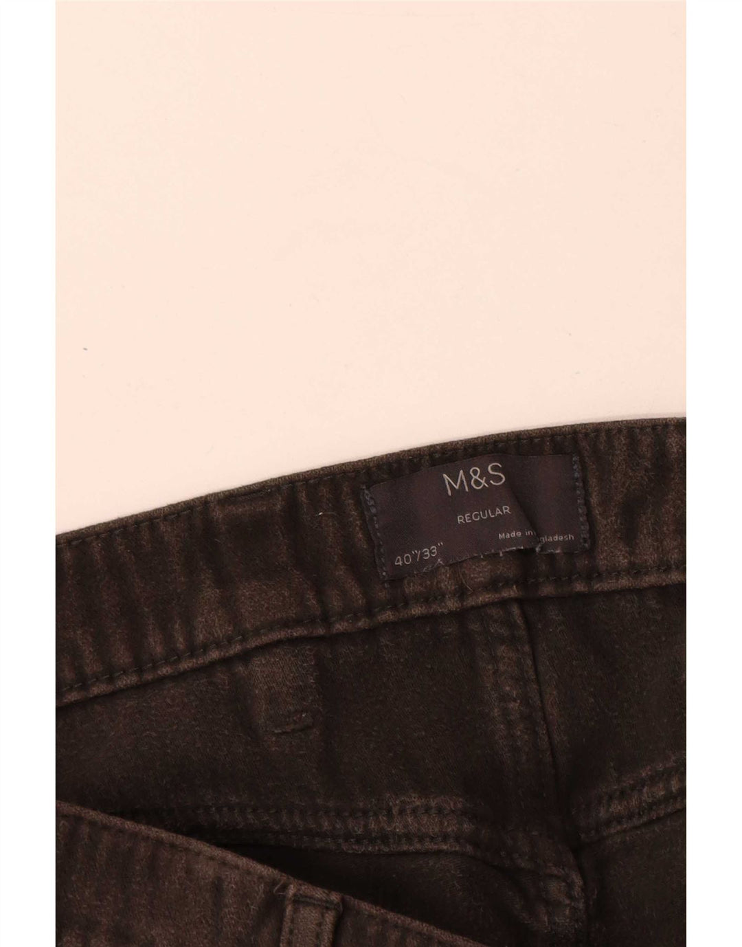 Marks & Spencer Mens Regular Casual Trousers W40 L33 Grey Cotton