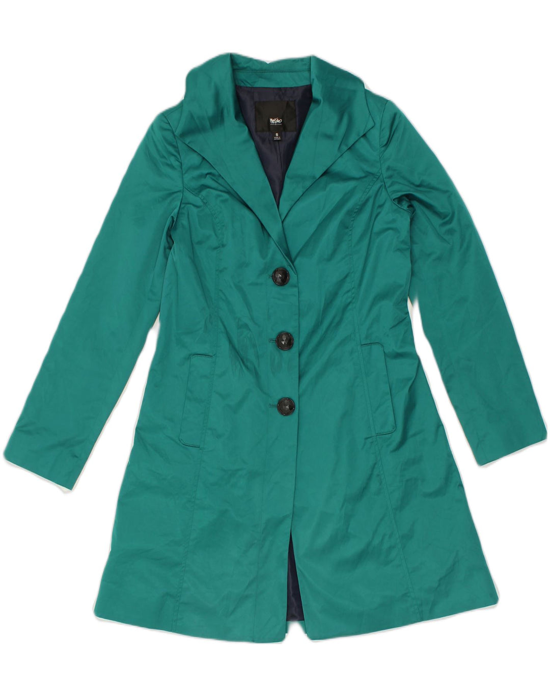 MOSSIMO Womens Trench Coat UK 8 Small Green Cotton | Vintage Mossimo | Thrift | Second-Hand Mossimo | Used Clothing | Messina Hembry 