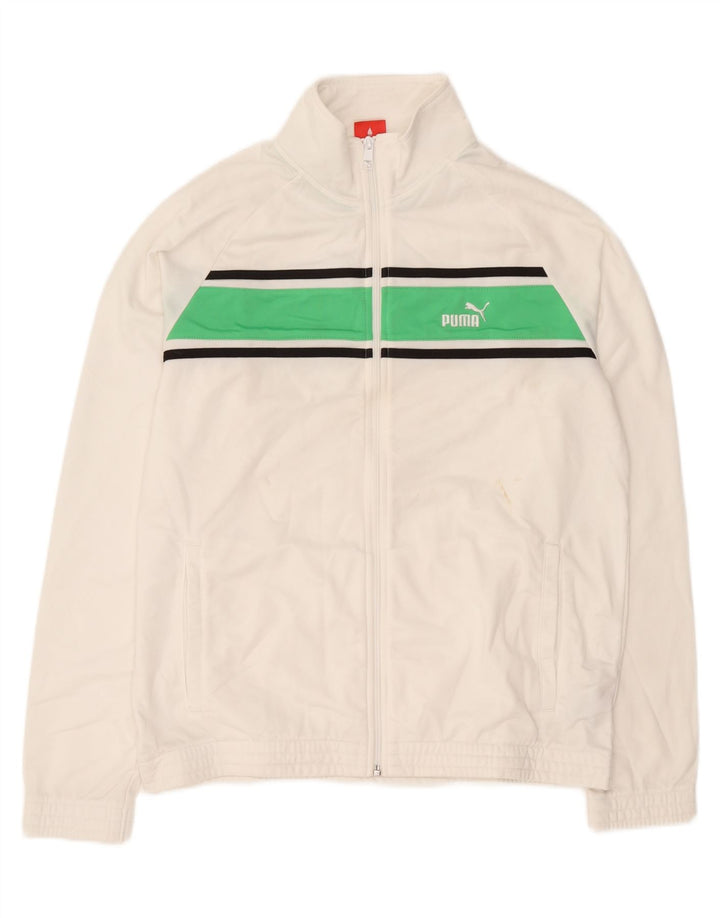 Puma Mens Tracksuit Top Jacket Large White Colourblock Polyester Sports