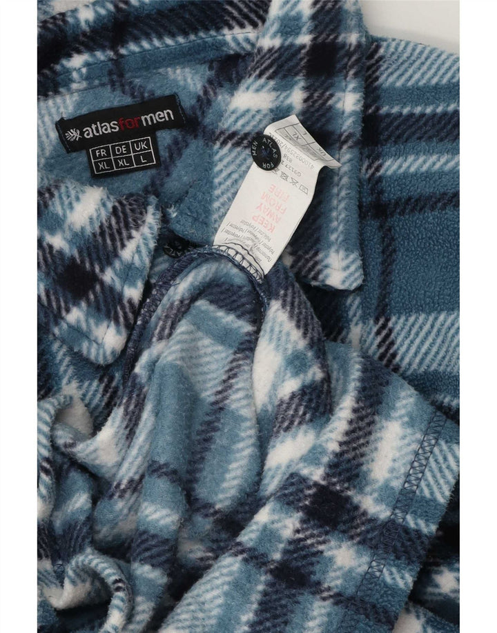 Atlas For Men Camicia in pile da uomo grande poliestere blu