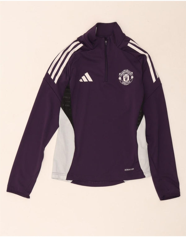 Adidas Girls Manchester United grafikus felső, hosszú ujjú, 11-12 éves lila