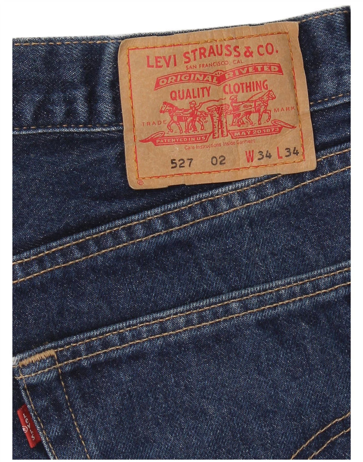 Levi's Herre 527 Bootcut Jeans W34 L34 Marineblå