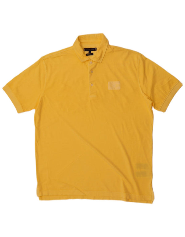 Tommy Hilfiger Mens Regular Fit Polo Shirt XL Yellow Cotton