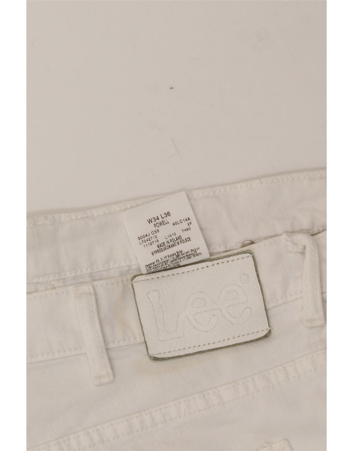LEE Mens Powell Straight Jeans W34 L31 White Cotton Vintage Lee and Second-Hand Lee from Messina Hembry 