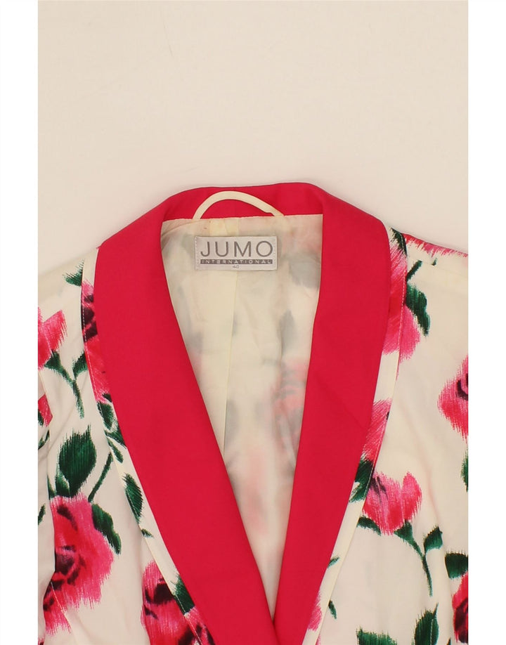 VINTAGE Womens 1 Button Short Sleeve Blazer Jacket EU 40 Medium White Vintage Vintage and Second-Hand Vintage from Messina Hembry 