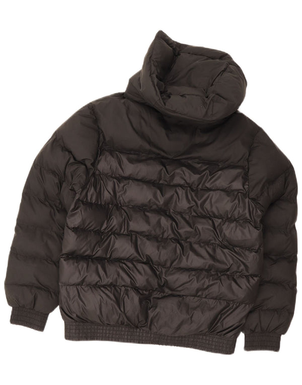 Nike Boys Hooded Padded Jacket 13-14 Years XL Black Colourblock Polyester