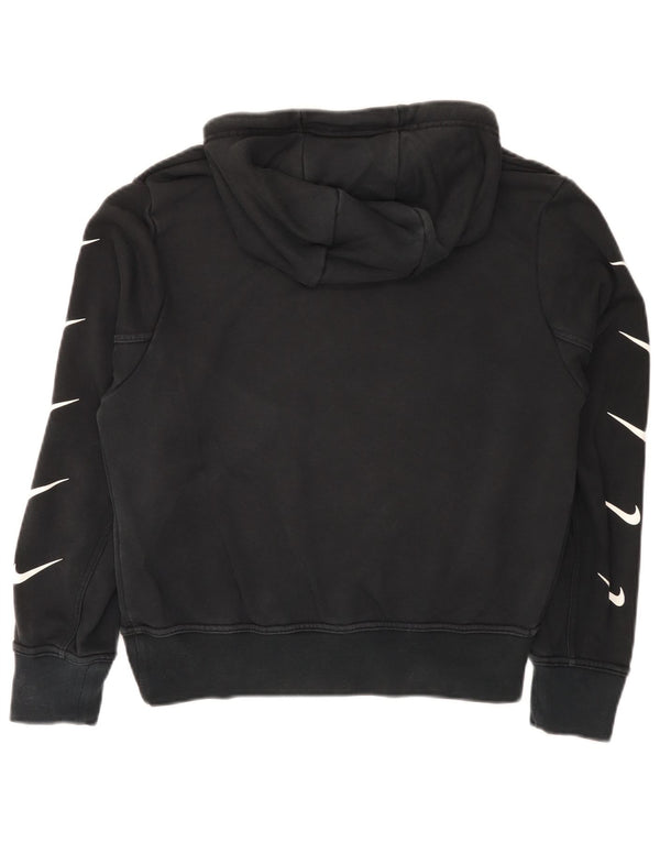 Nike Womens Graphic Hoodie Pullover UK 14 Mittelschwarze Baumwolle