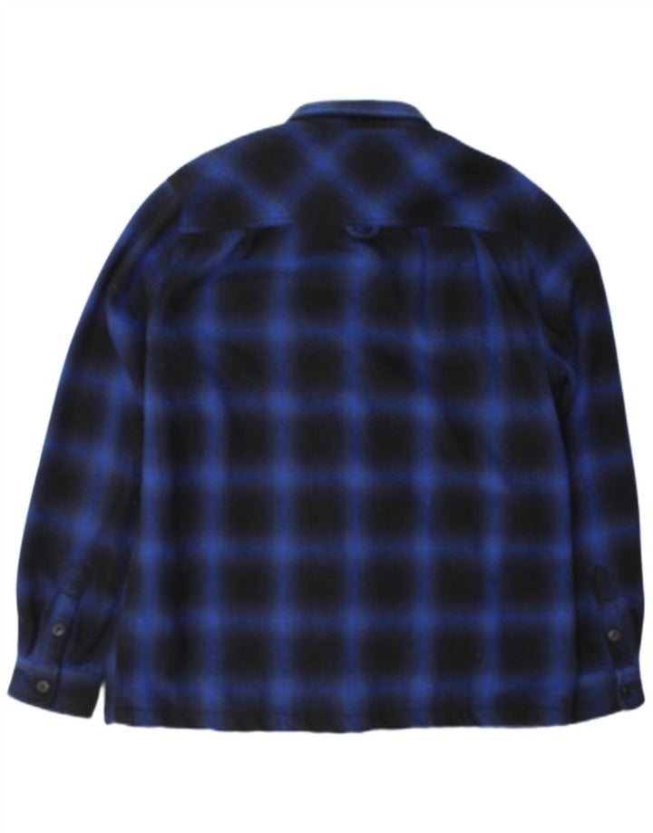 Superdry Mens Lumberjack Flannel Shirt XL Navy Blue Check Polyester