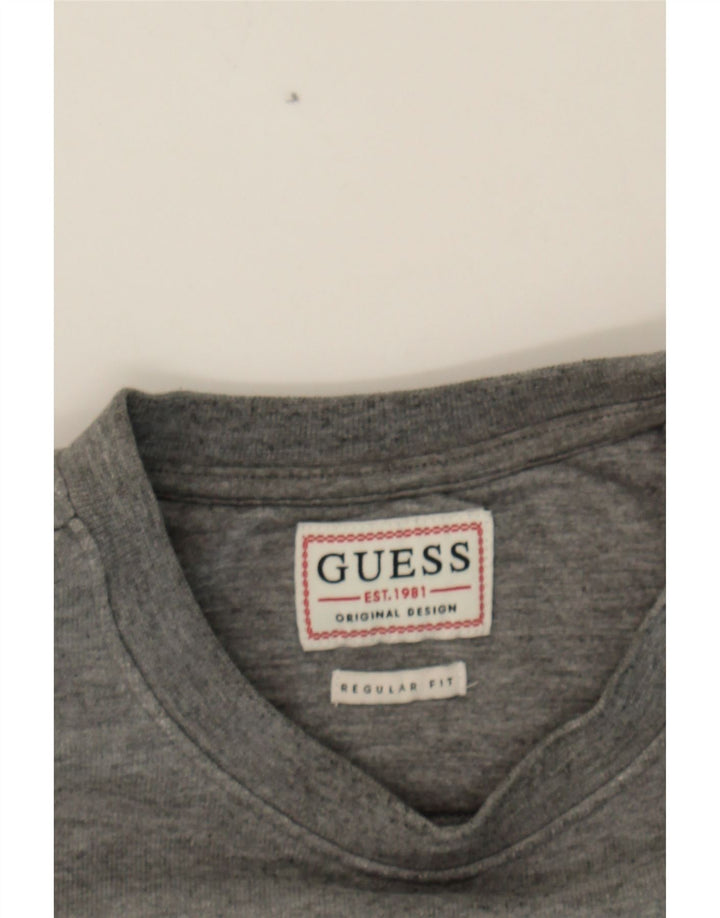 GUESS Womens Regular Fit Sweatshirt Jumper UK 12 Medium Grey Vintage Guess and Second-Hand Guess from Messina Hembry 
