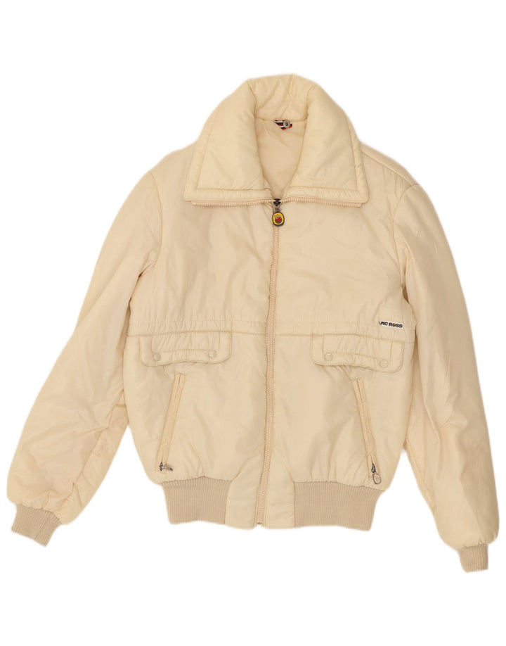 MC Ross Womens Bomber Jacket IT 46 Large Off White Polyamide