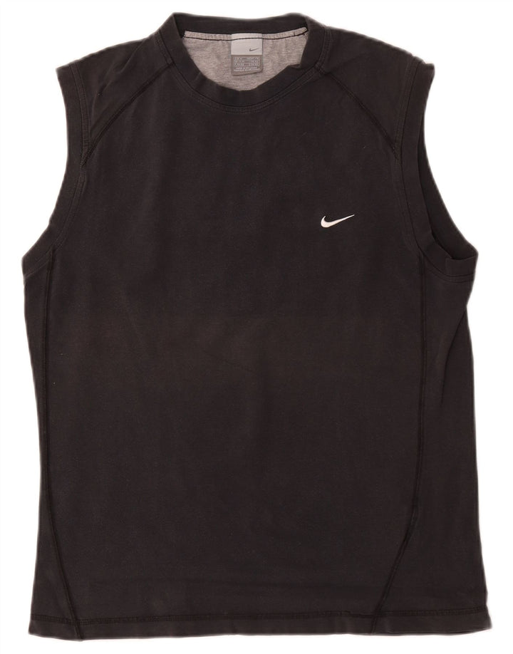 Nike Hommes Débardeur UK 39/41 Moyen Noir Coton
