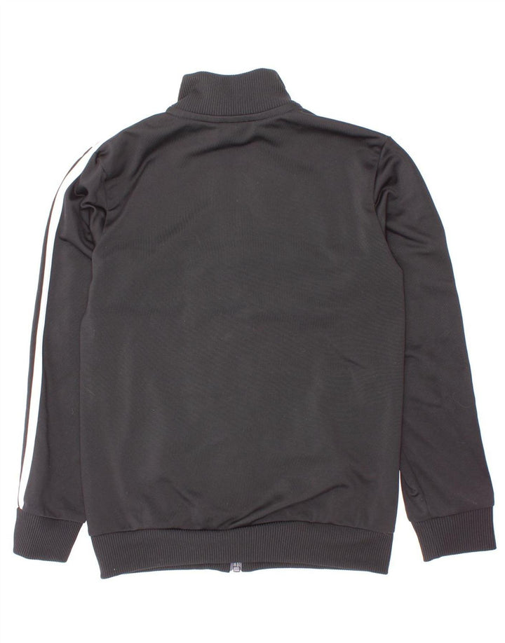 Adidas Boys Tracksuit Top Jacket 7-8 Years Black Colourblock Polyester