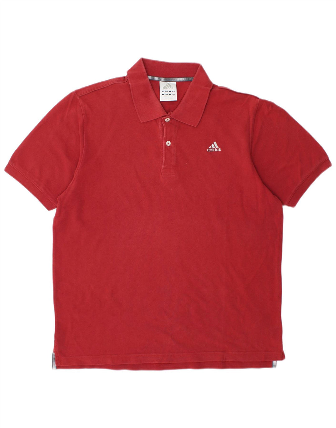 ADIDAS Mens Polo Shirt Large Red Cotton