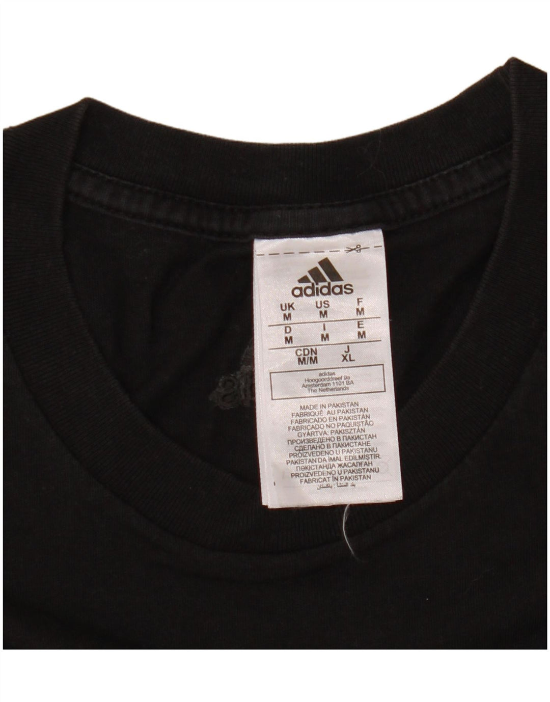 Adidas Mens Graphic T-Shirt Top Medium Black Cotton