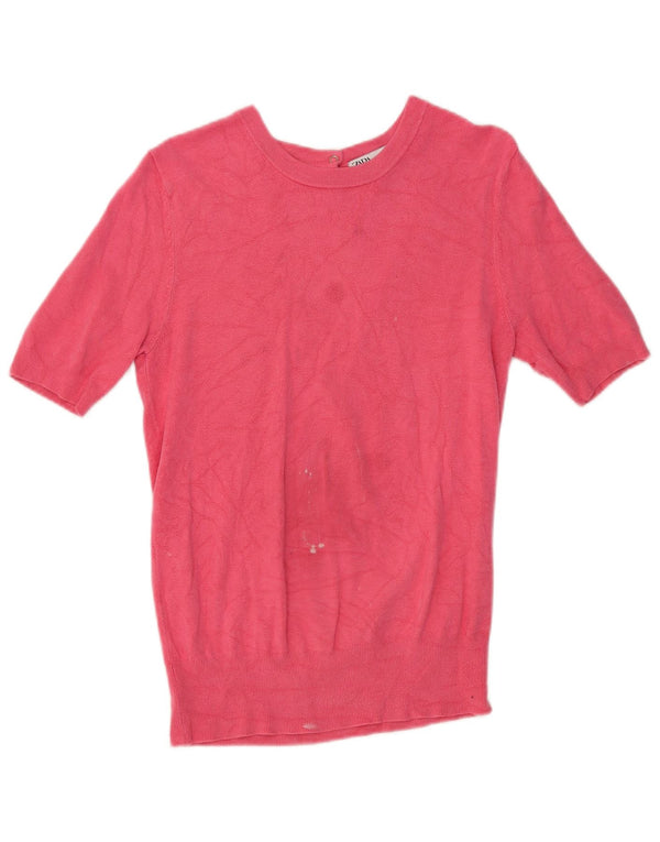 Zara Damen T-Shirt Top UK 16 Large Pink