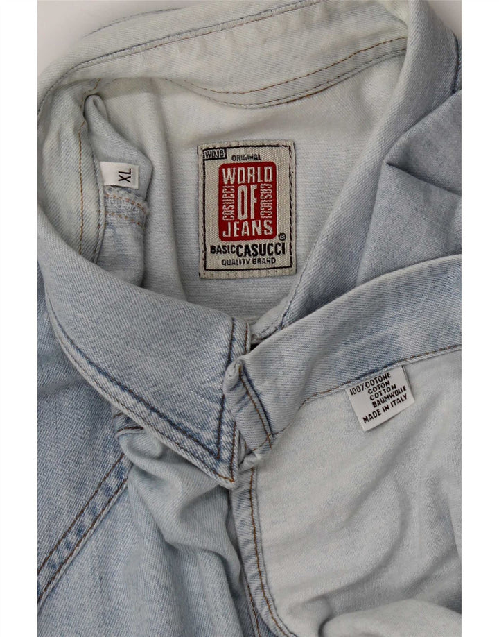 Casucci Mens Denim Shirt XL Blue Cotton