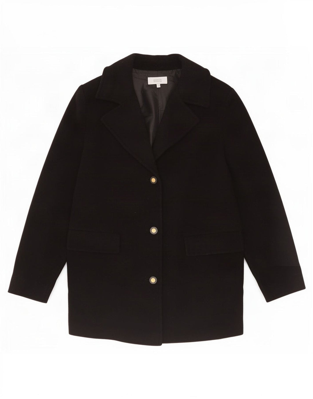 Jaqueta blazer feminina de 3 botões Marks & Spencer Reino Unido 18 XL lã preta