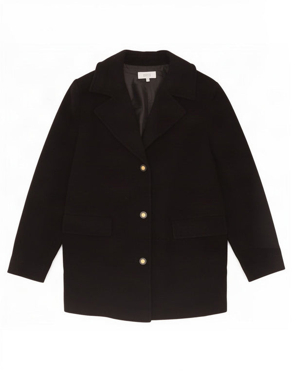 Jaqueta blazer feminina de 3 botões Marks & Spencer Reino Unido 18 XL lã preta