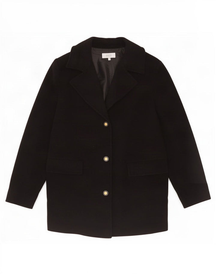 Jaqueta blazer feminina de 3 botões Marks & Spencer Reino Unido 18 XL lã preta