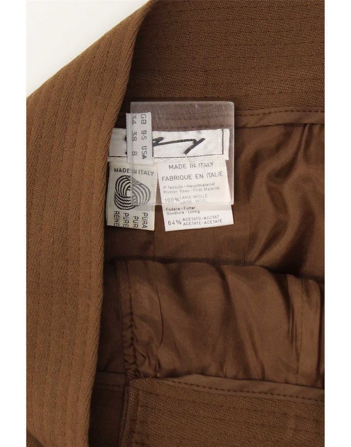 Gonna a portafoglio da donna vintage US 8 media W25 lana marrone