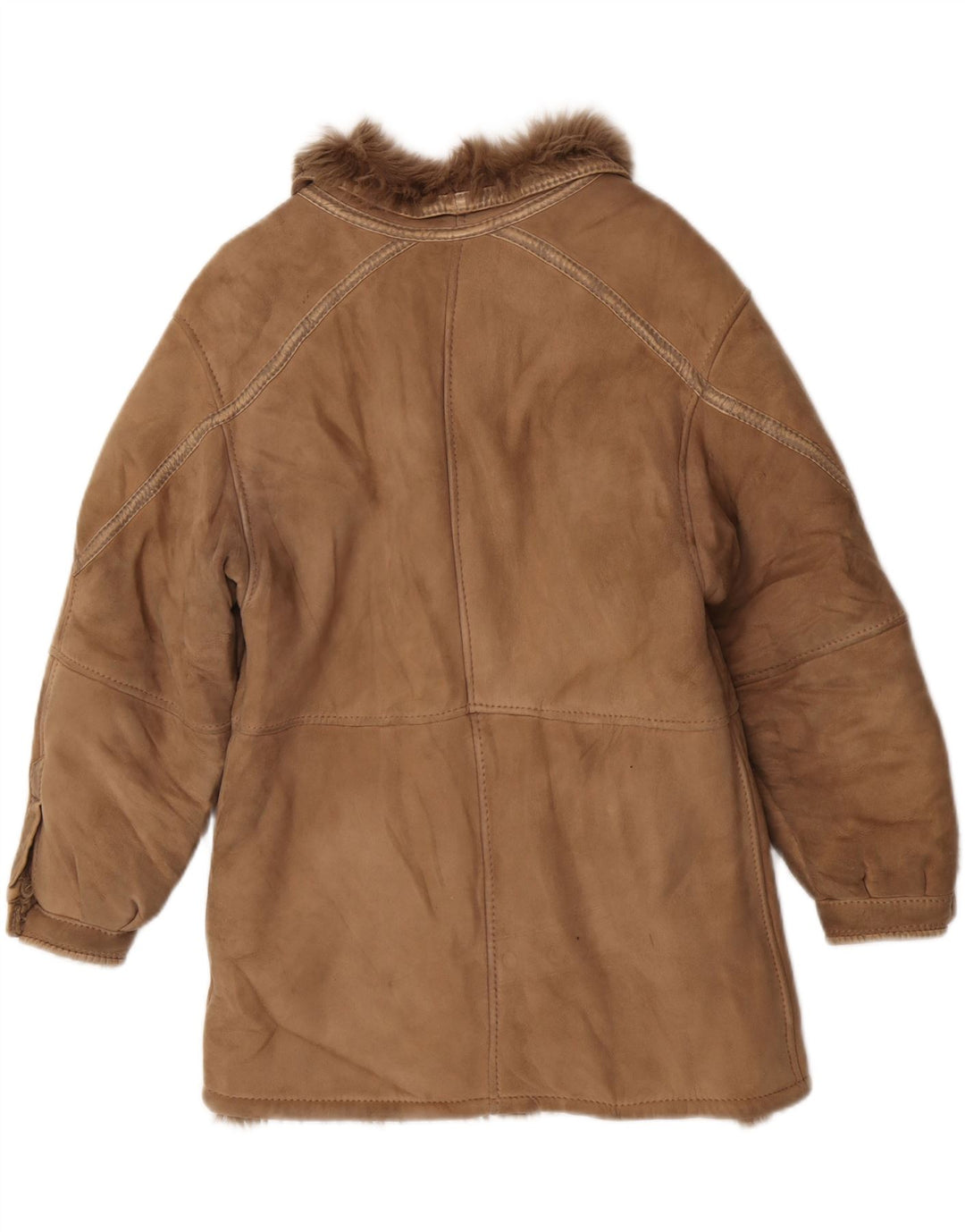Vintage Womens Shearling Jacket IT 44 Medium Beige Shearling