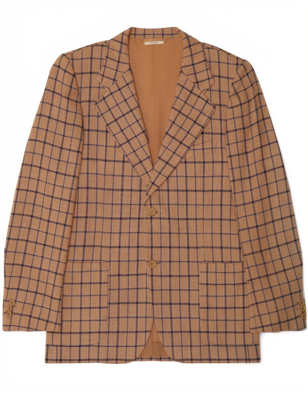 Cerruti 1881 Herre 2-knaps blazerjakke IT 54 2XL Beige ternet klassisk