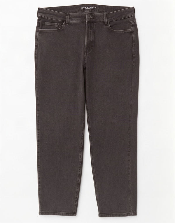Marks & Spencer Damen Straight Jeans UK 20 2XL W36 L28 Graue Baumwolle