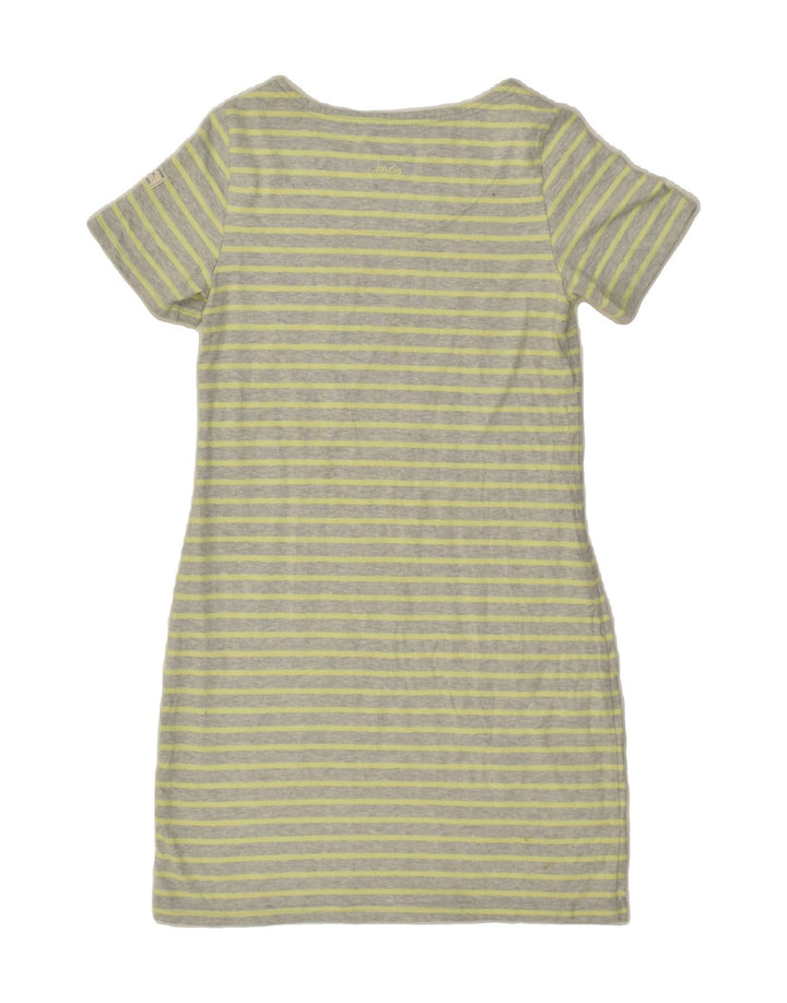 JOULES Womens T-Shirt Dress UK 10 Small  Grey Striped Cotton | Vintage Joules | Thrift | Second-Hand Joules | Used Clothing | Messina Hembry 