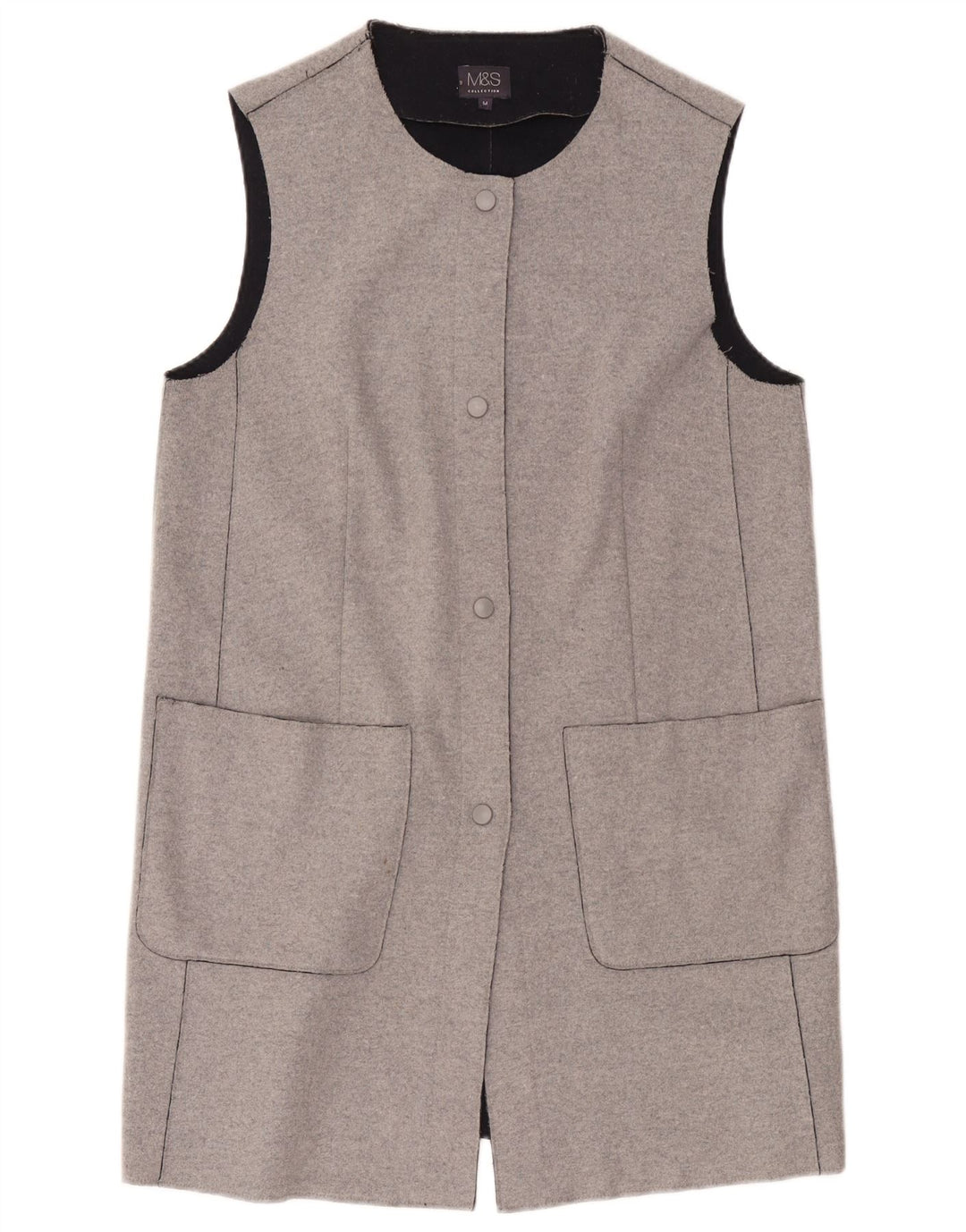 Marks & Spencer Womens Longline Cardigan Sweater UK 14 Medium Grey