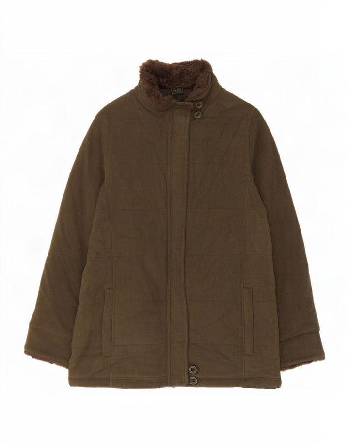 Marks & Spencer Chaqueta polar para mujer UK 12 Poliéster verde medio