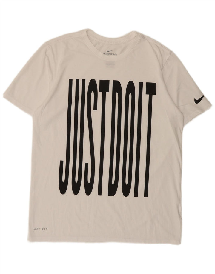 NIKE Herre Dri Fit grafisk T-shirt Top Medium White