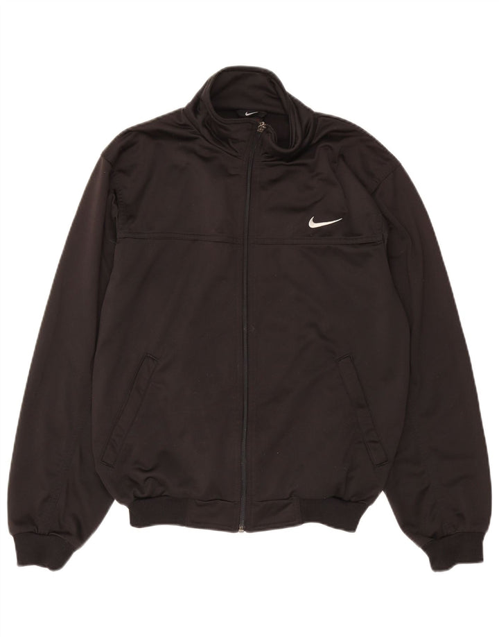 Nike Mens Graphic Tracksuit Top Jacket UK 34/35 XS Black Polyester