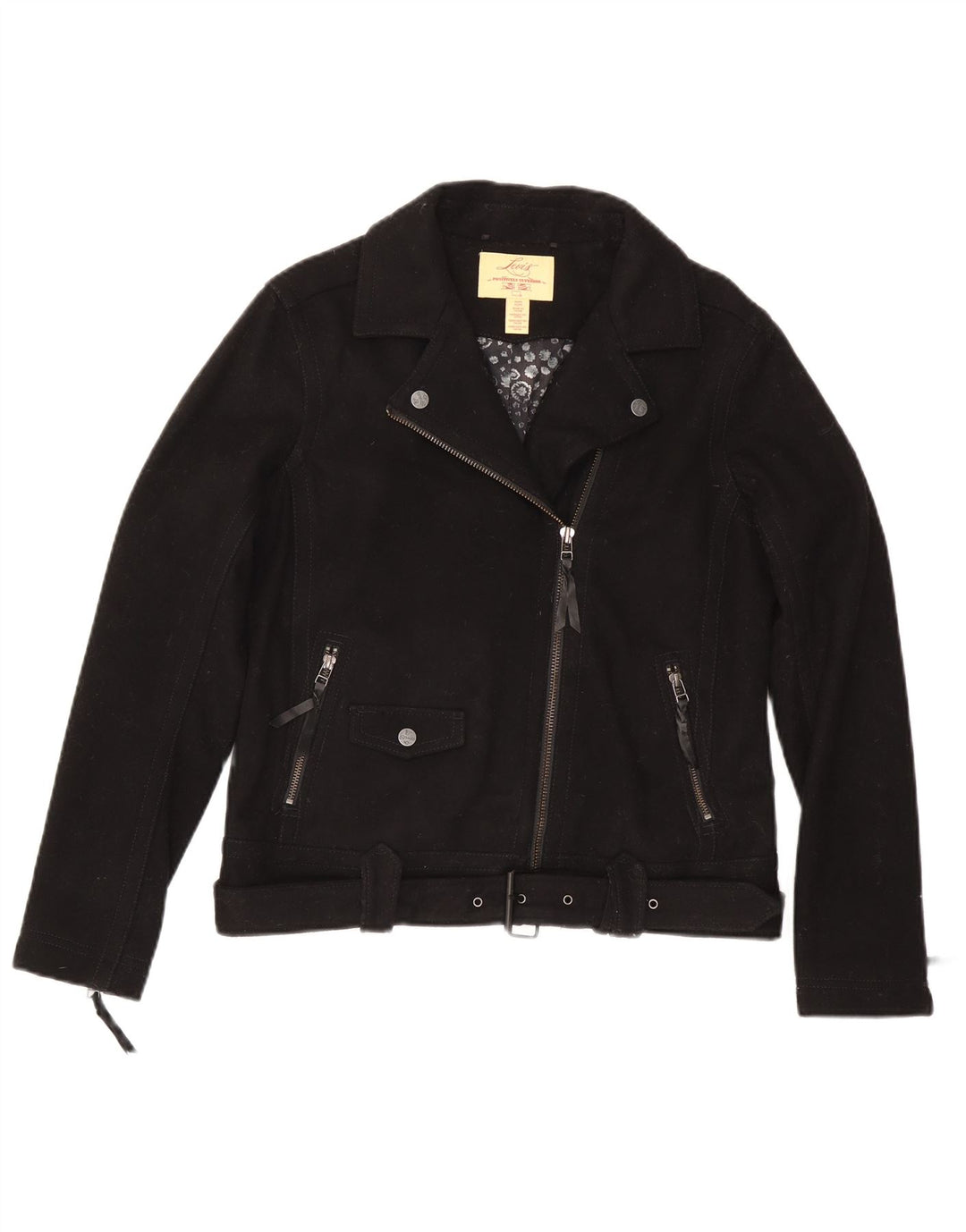 Levi's Dame Biker Jacket UK 14 Medium Sort Uld