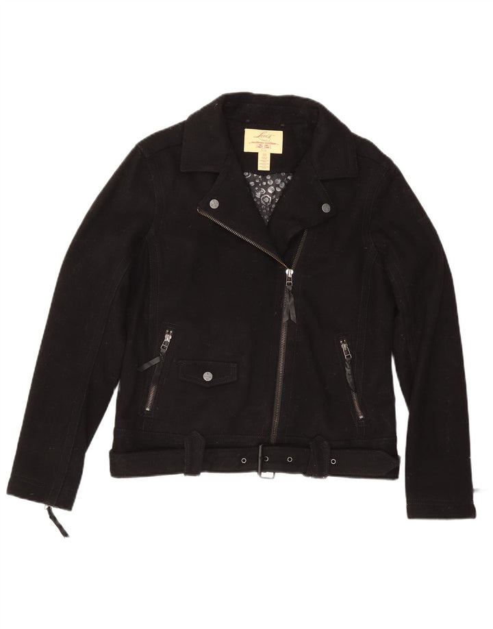 Levi's Dame Biker Jacket UK 14 Medium Sort Uld