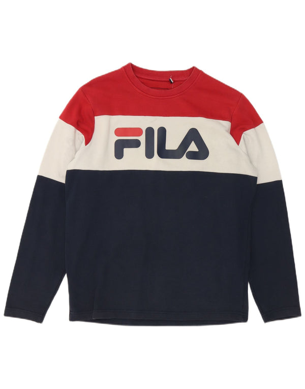 Fila Herre grafisk sweatshirt Jumper Lille flerfarvet Colourblock Bomuld