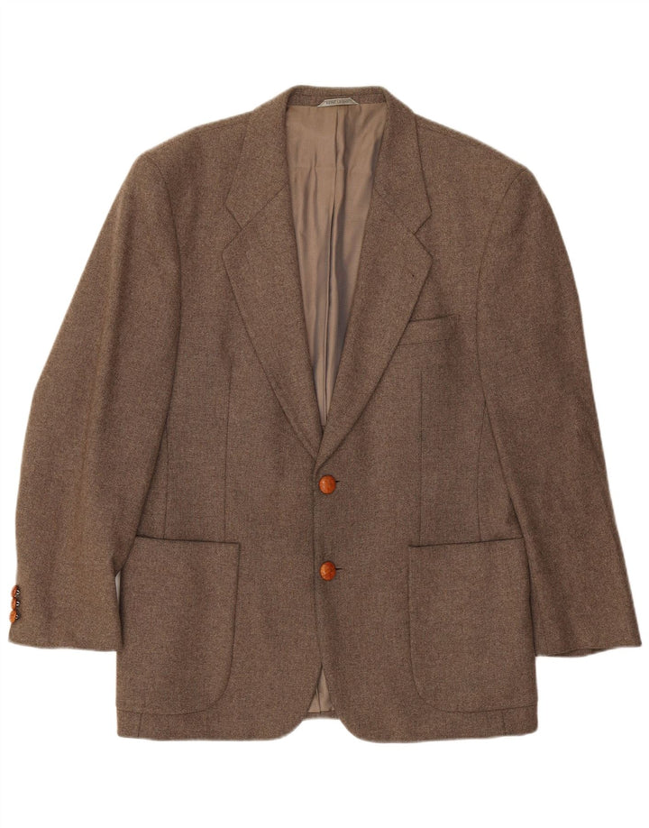 Rene Lezard Mens 2 Button Blazer Jacket EU 50 Large Brown New Wool