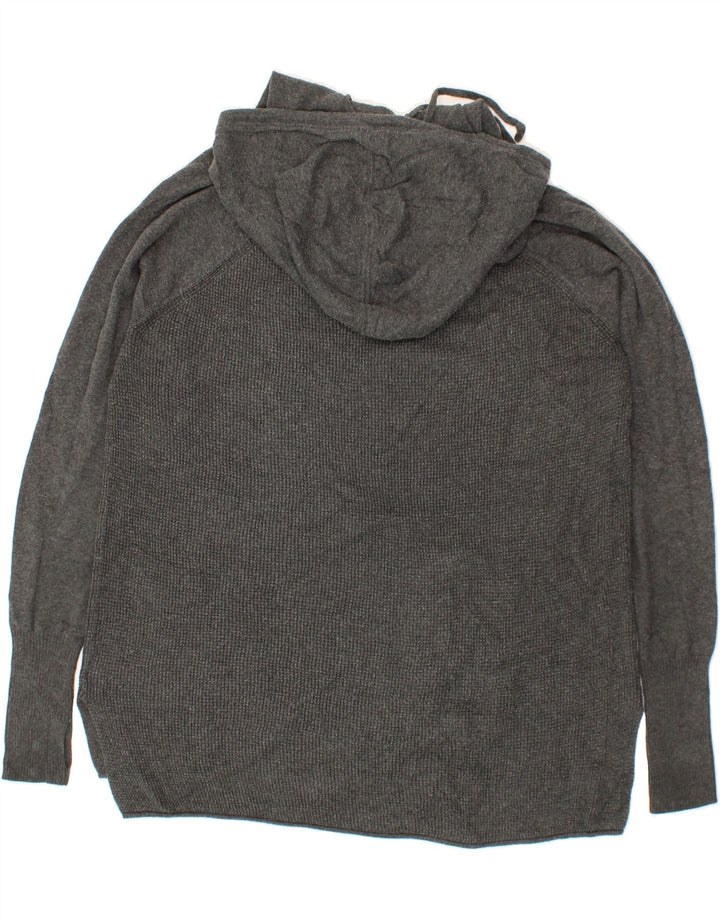 ATHLETA Womens Oversized Hooded Jumper Sweater UK 14 Medium Grey Cotton Vintage Athleta and Second-Hand Athleta from Messina Hembry 