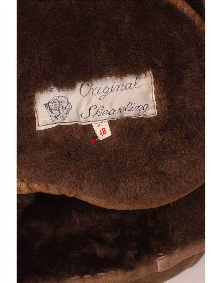 Vintage Mens Shearling Jacket IT 48 Medium Brown