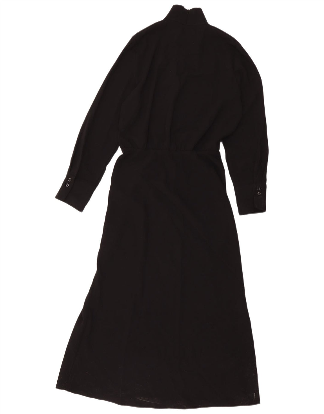 Zara Womens Long Sleeve Maxi Dress UK 12 Medium Black Polyester