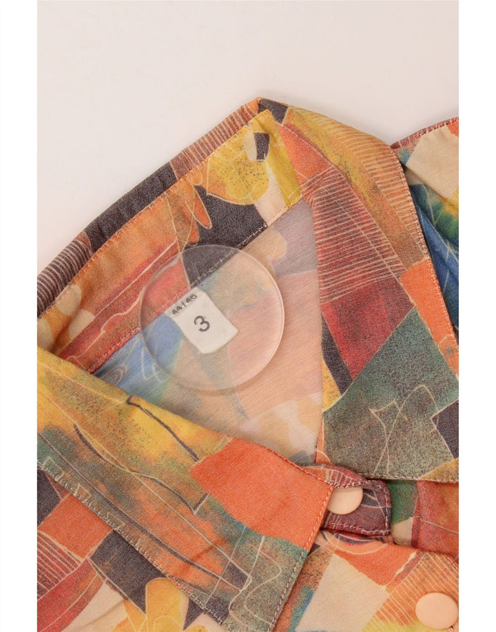 Vintage Womens Abstract Pattern Short Sleeve Shirt UK 20 2XL Multicoloured