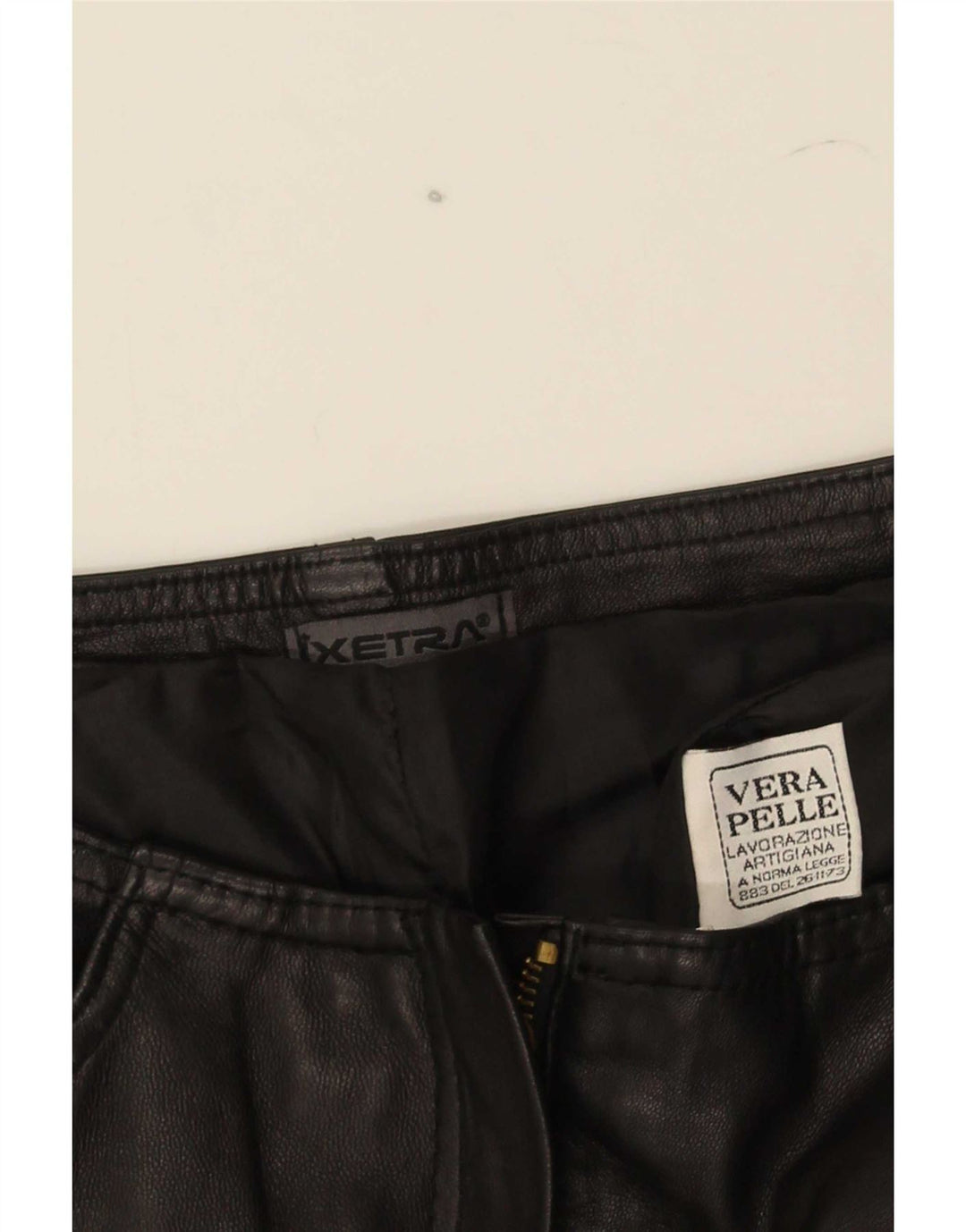 XETRA Damen Bootcut-Lederhose IT 42 Medium W28 L32 Schwarz