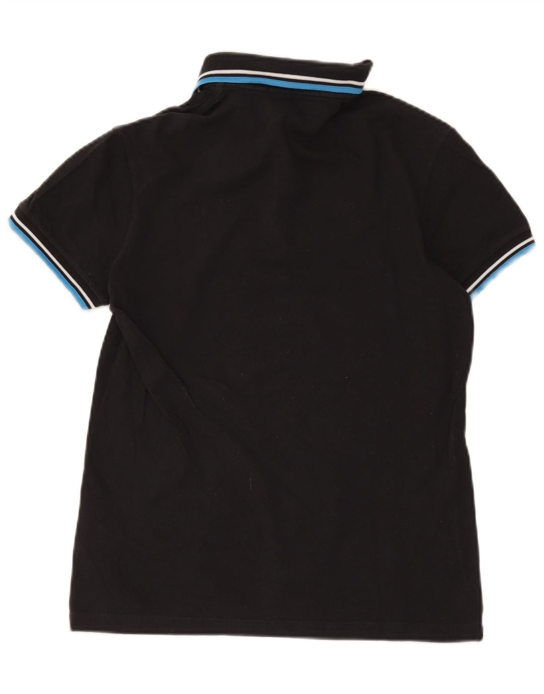 Fred Perry Mens Polo Shirt Small Black Striped Cotton