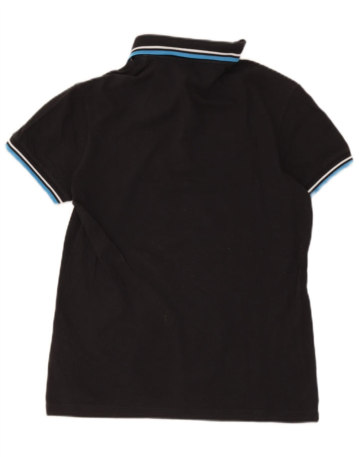 Fred Perry Mens Polo Shirt Small Black Striped Cotton