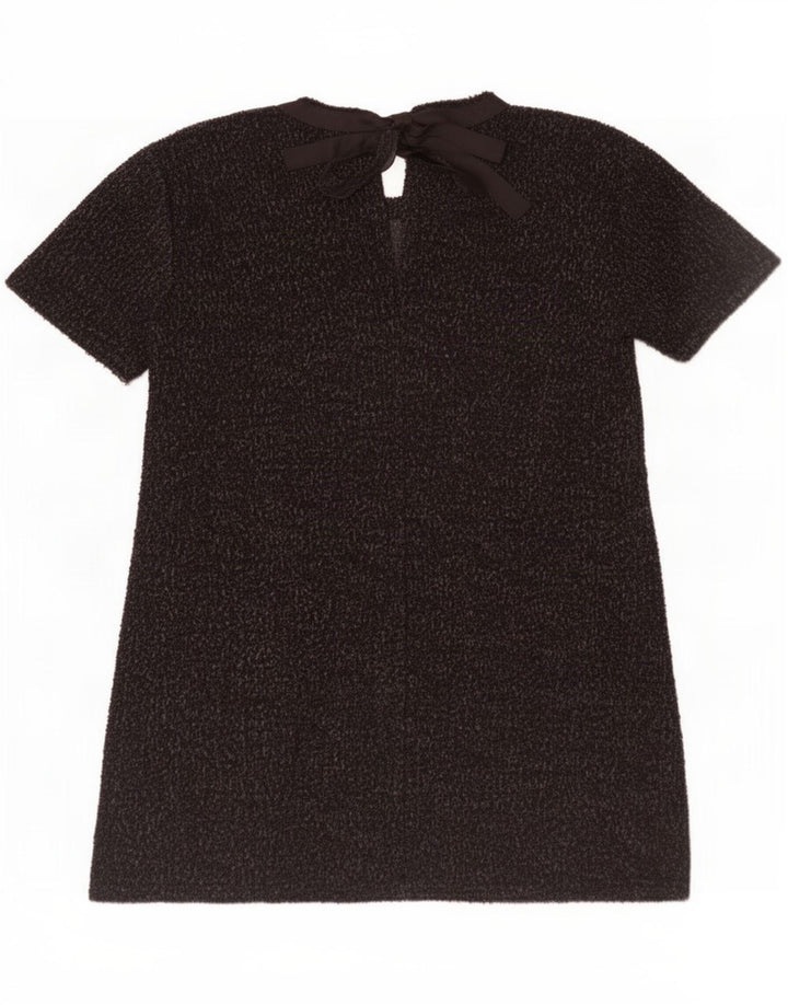 Rochie de bază pentru femei Zara UK 14, bumbac cu pete negru mediu
