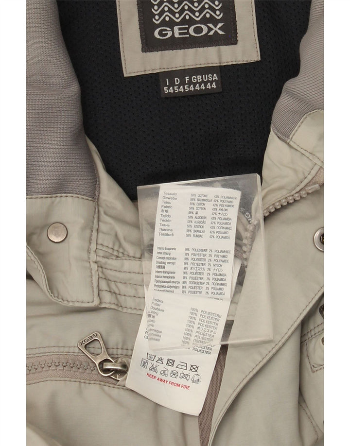Geox Mens Bomber Jacket UK 44 2XL Grey Cotton
