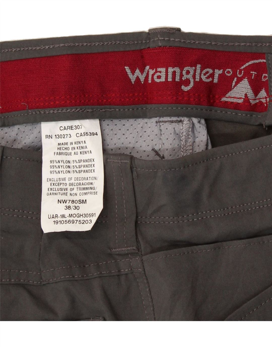 WRANGLER Womens Straight Cargo Trousers W34 L30 Grey Nylon Vintage Wrangler and Second-Hand Wrangler from Messina Hembry 