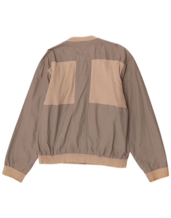 vintage Mens Bomber Jacket UK 40 Grand Gris Colorblock