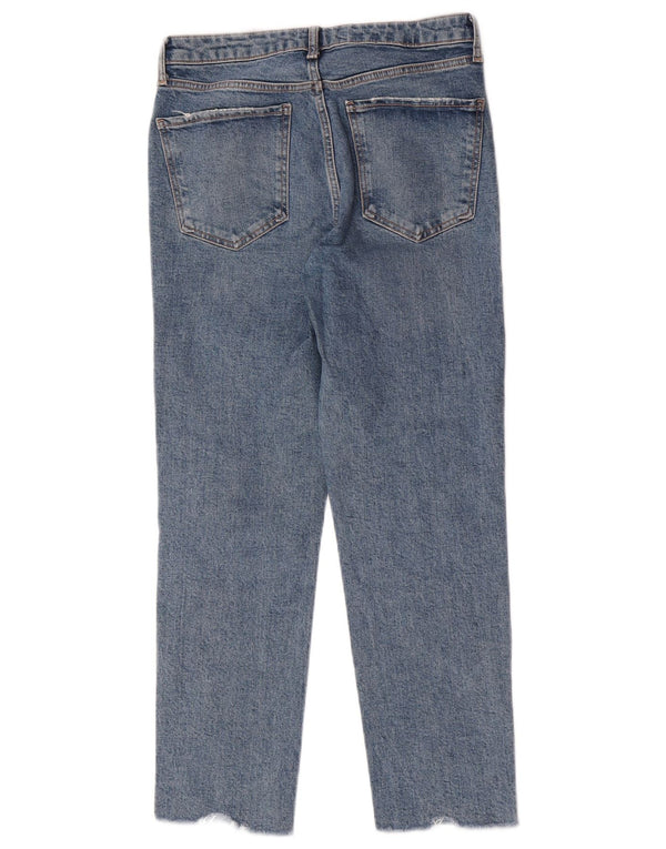 Zara Womens Crop High Waist Jeans EU 40 Medium W30 L26 Blue Cotton